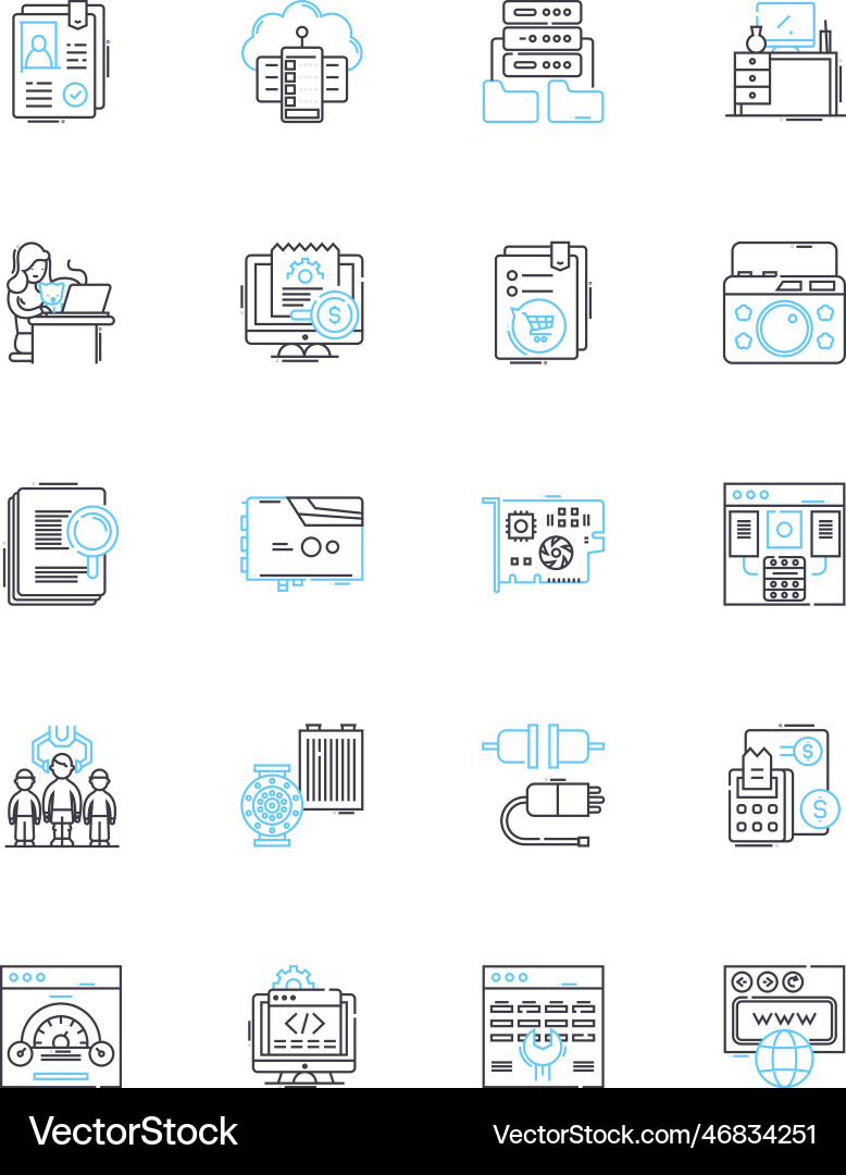 Software kodieren lineare Icons programmieren Software kodieren lineare Icons programmieren vektorbild