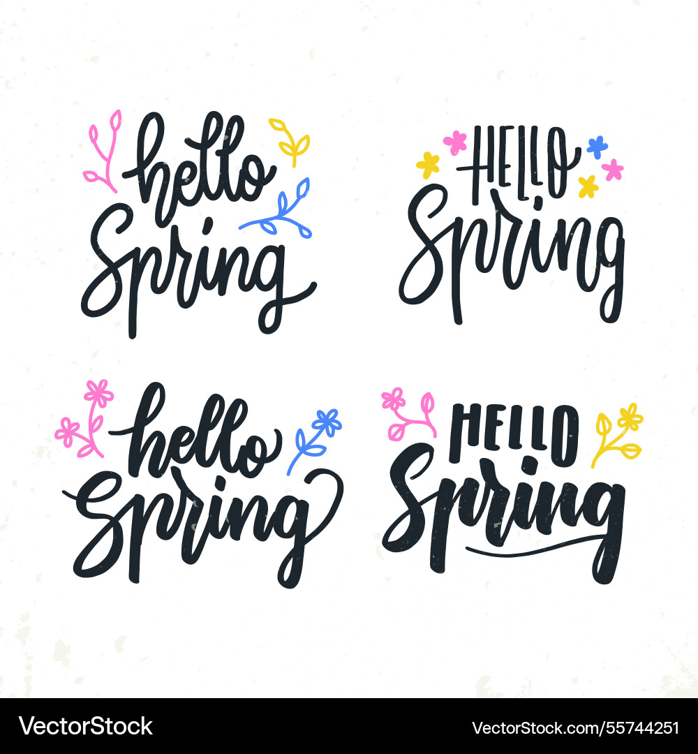 Spring label collection Vector Image