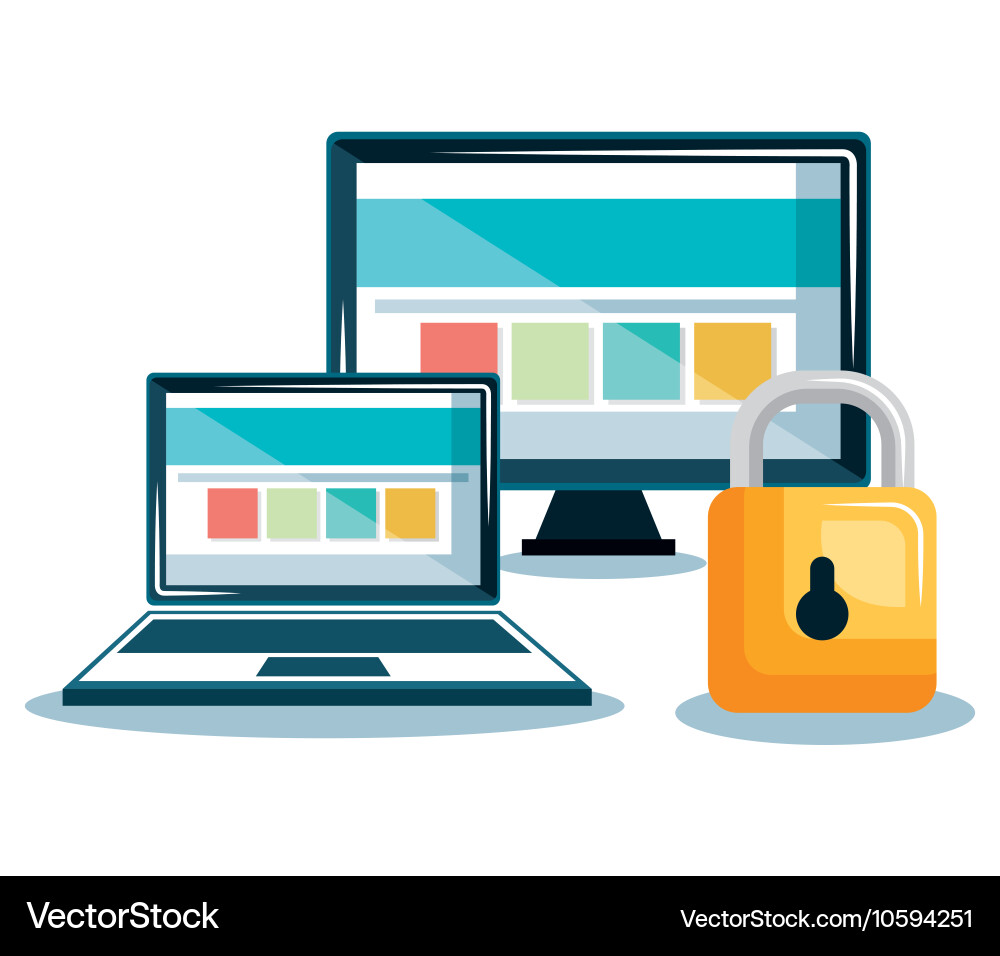 Technology data digital security design vector image