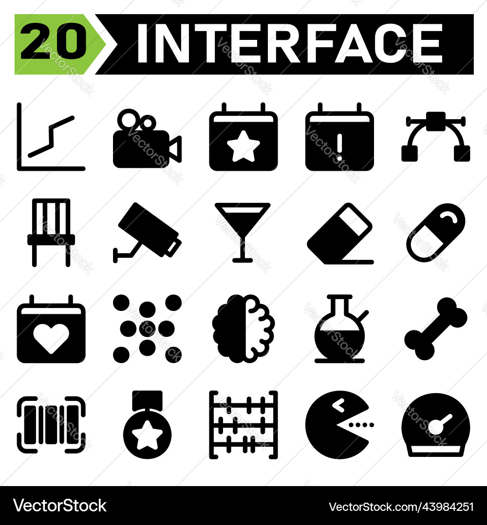 User interface icon set include chart line up User interface icon set include chart line up vector image