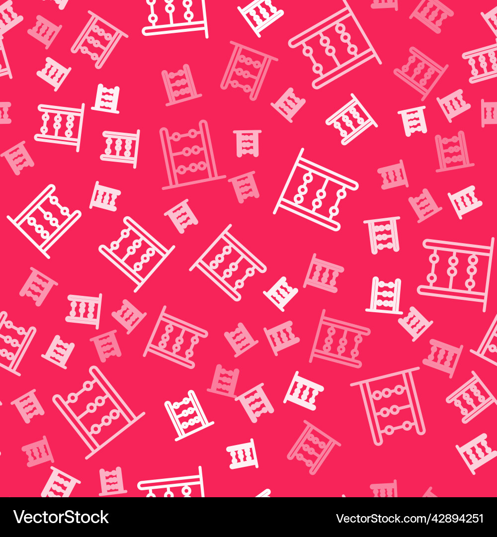 White line abacus icon isolated seamless pattern Vector Image