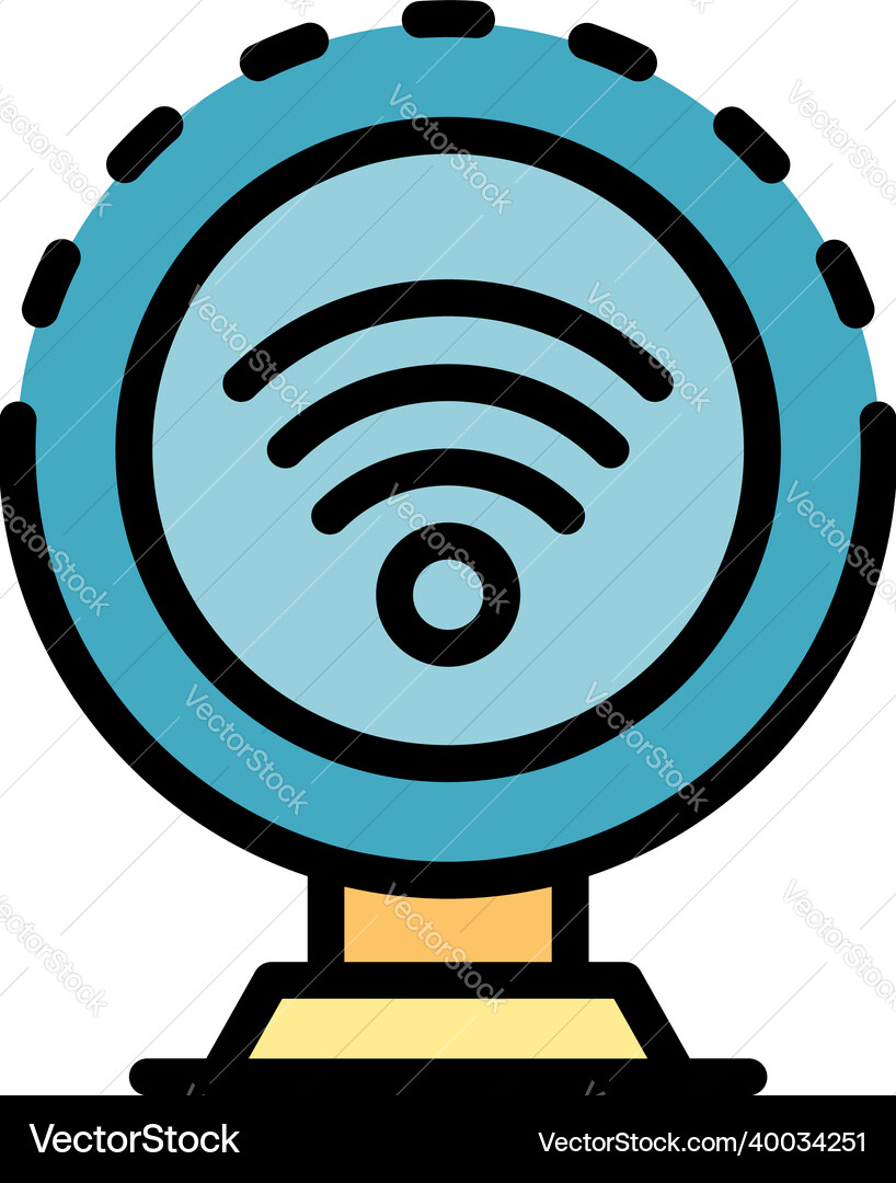 Wifi remote access icon color outline Wifi remote access icon color outline vector image
