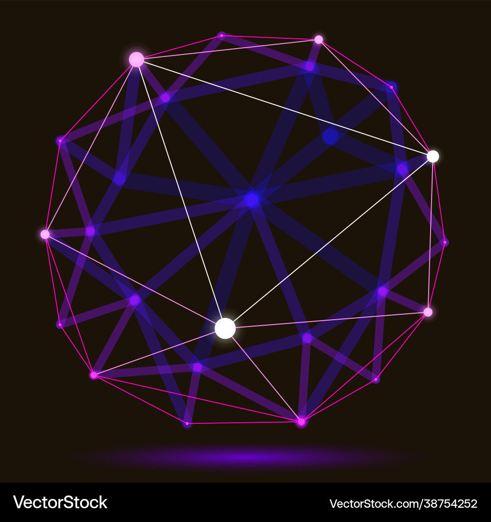 Abstract 3d mesh sphere dots connected Abstract 3d mesh sphere dots connected vector image