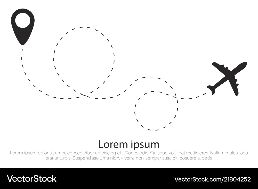 Airplane route line Airplane route line vector image