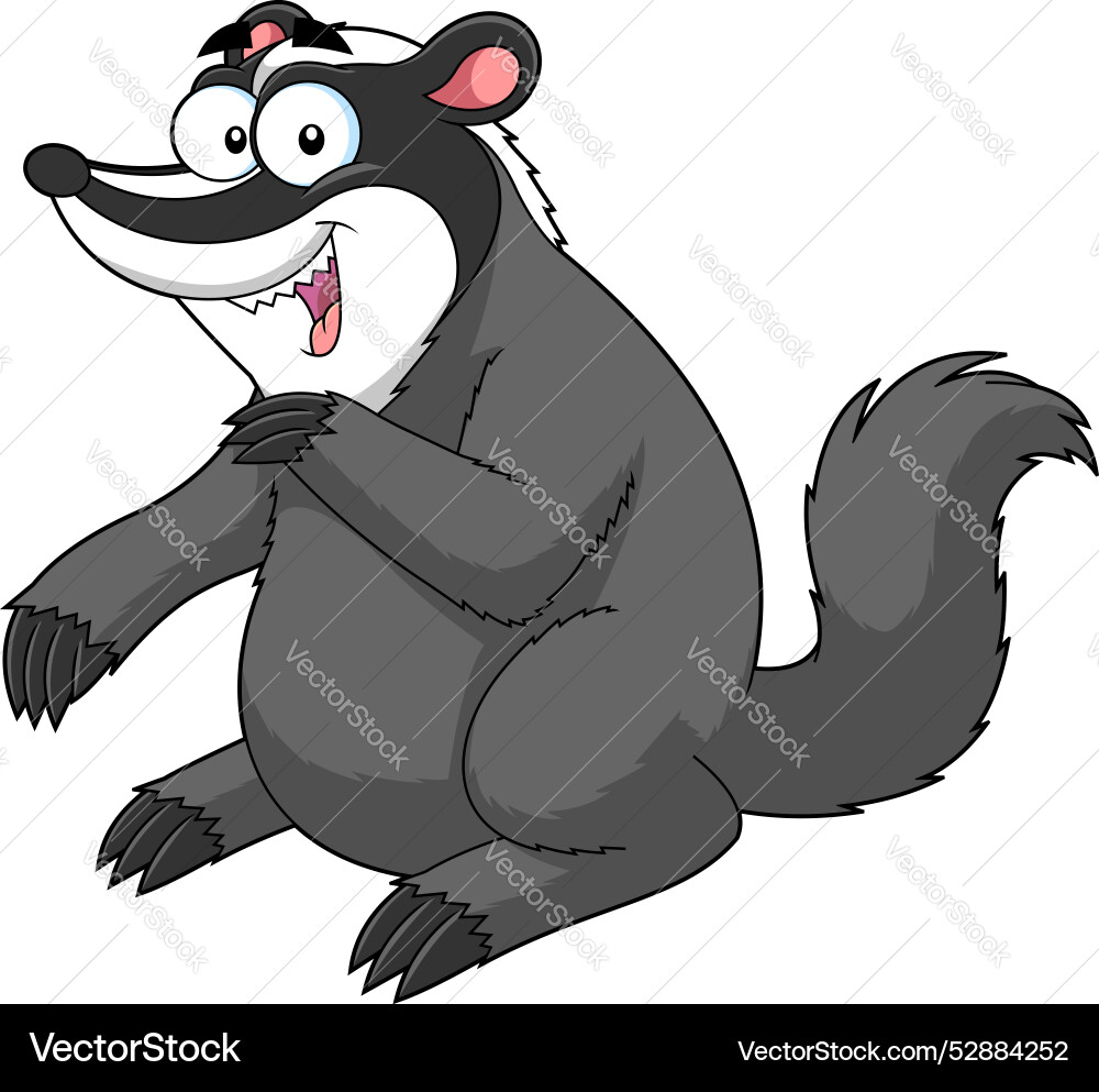 Badger animal cartoon character Badger animal cartoon character vector image