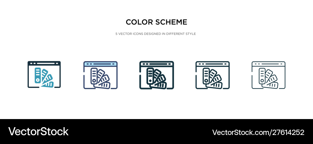 Color scheme icon in different style two colored Vector Image
