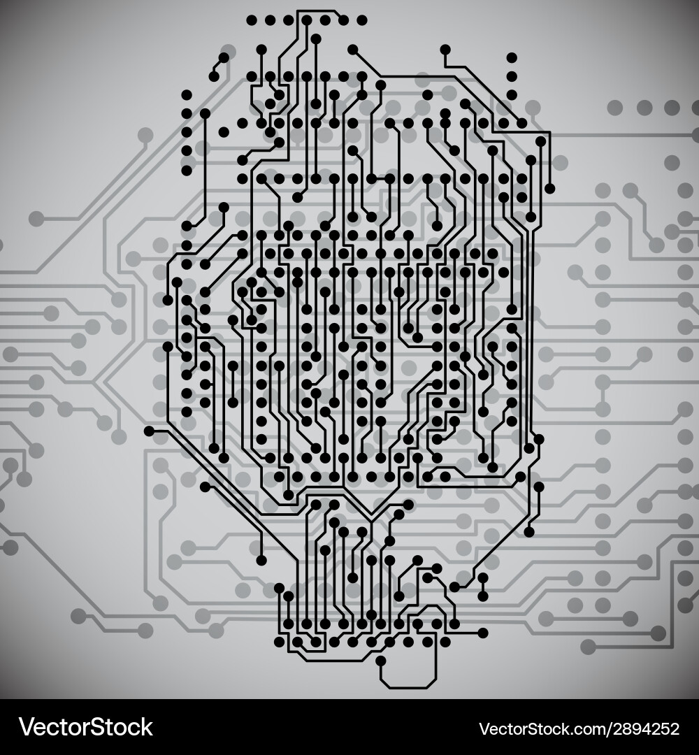 Electronics Circuit Hintergrund - Microchip Pattern vektorbild