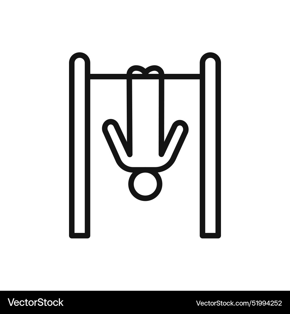 Exercise hang bar symbol mark in filled style Vector Image