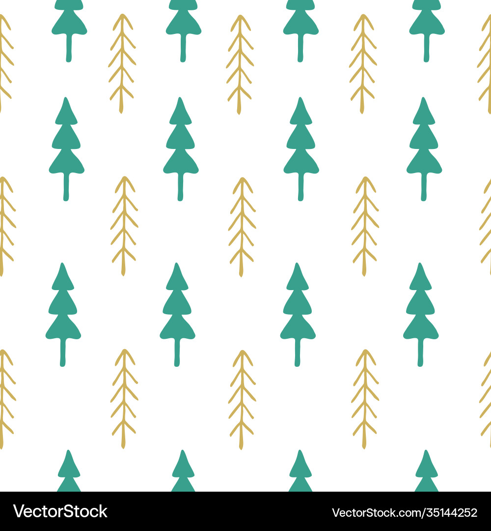 Fir tree seamless pattern colorful Vector Image