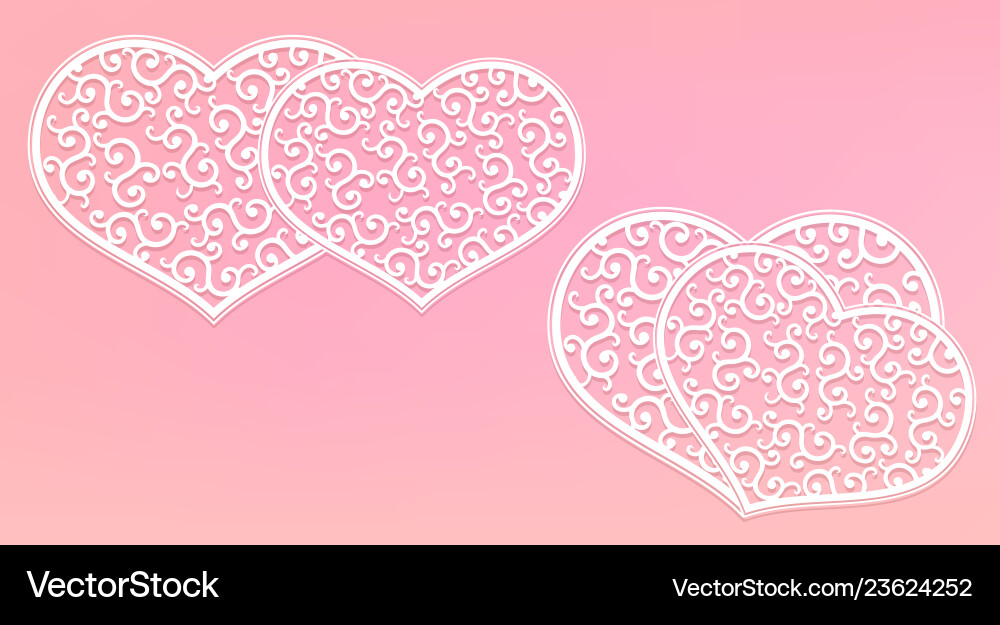 Fragile white heart with a pattern in retro style Vector Image