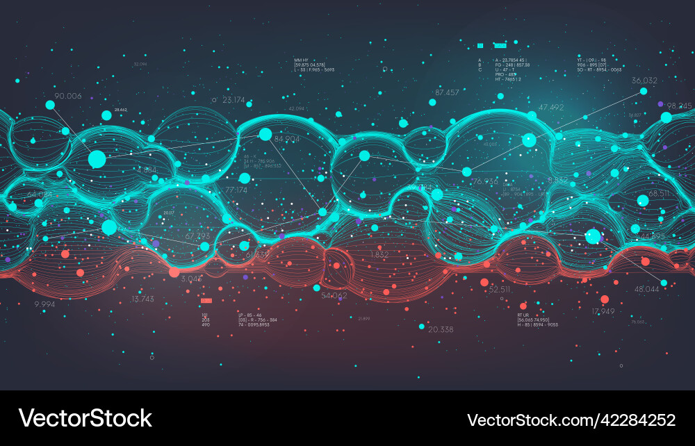 Futuristische Datenbankverarbeitung und -speicherung Vektorbild