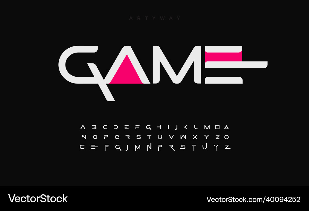 Geometric font alphabet letters modern logo Geometric font alphabet letters modern logo vector image