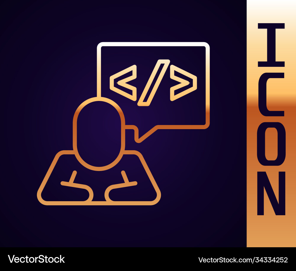 Gold line web design and front end development Gold line web design and front end development vector image