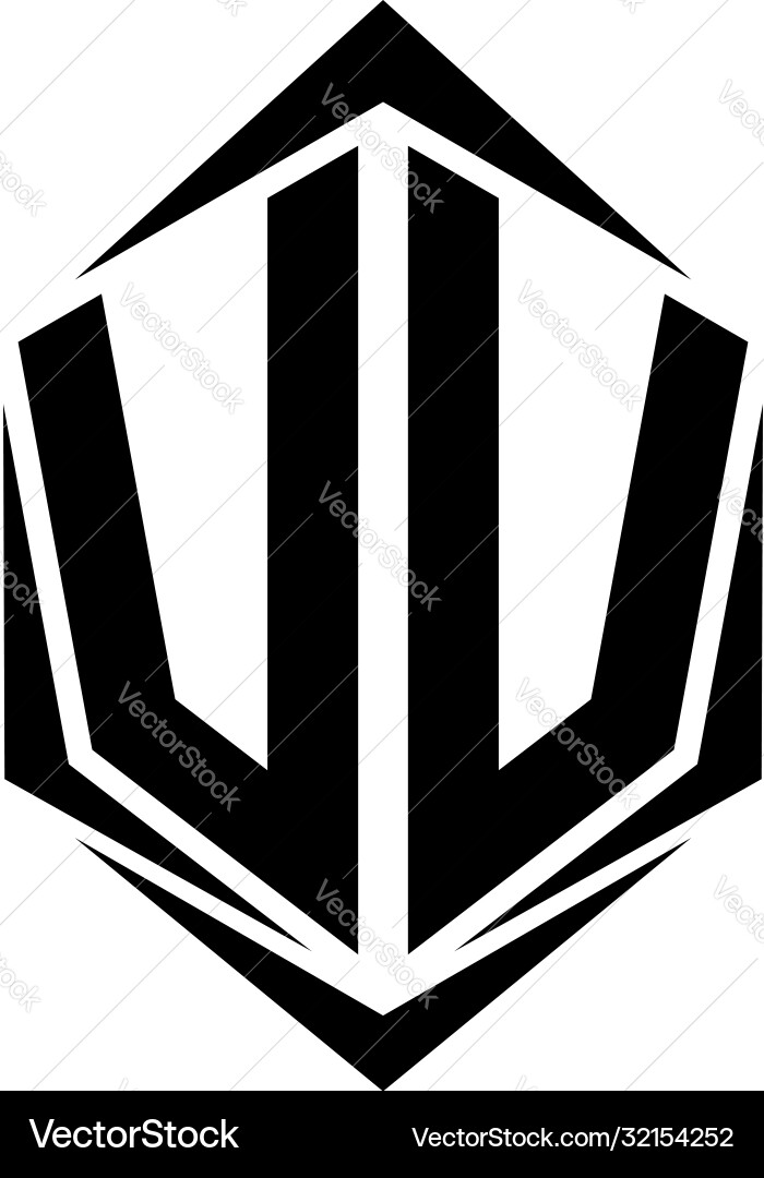 Initial vv logo design with shield style Vector Image
