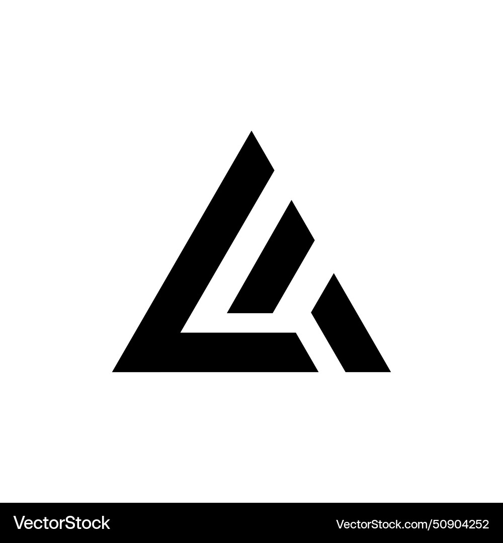 Modern triangle shape a l e simple line Vector Image