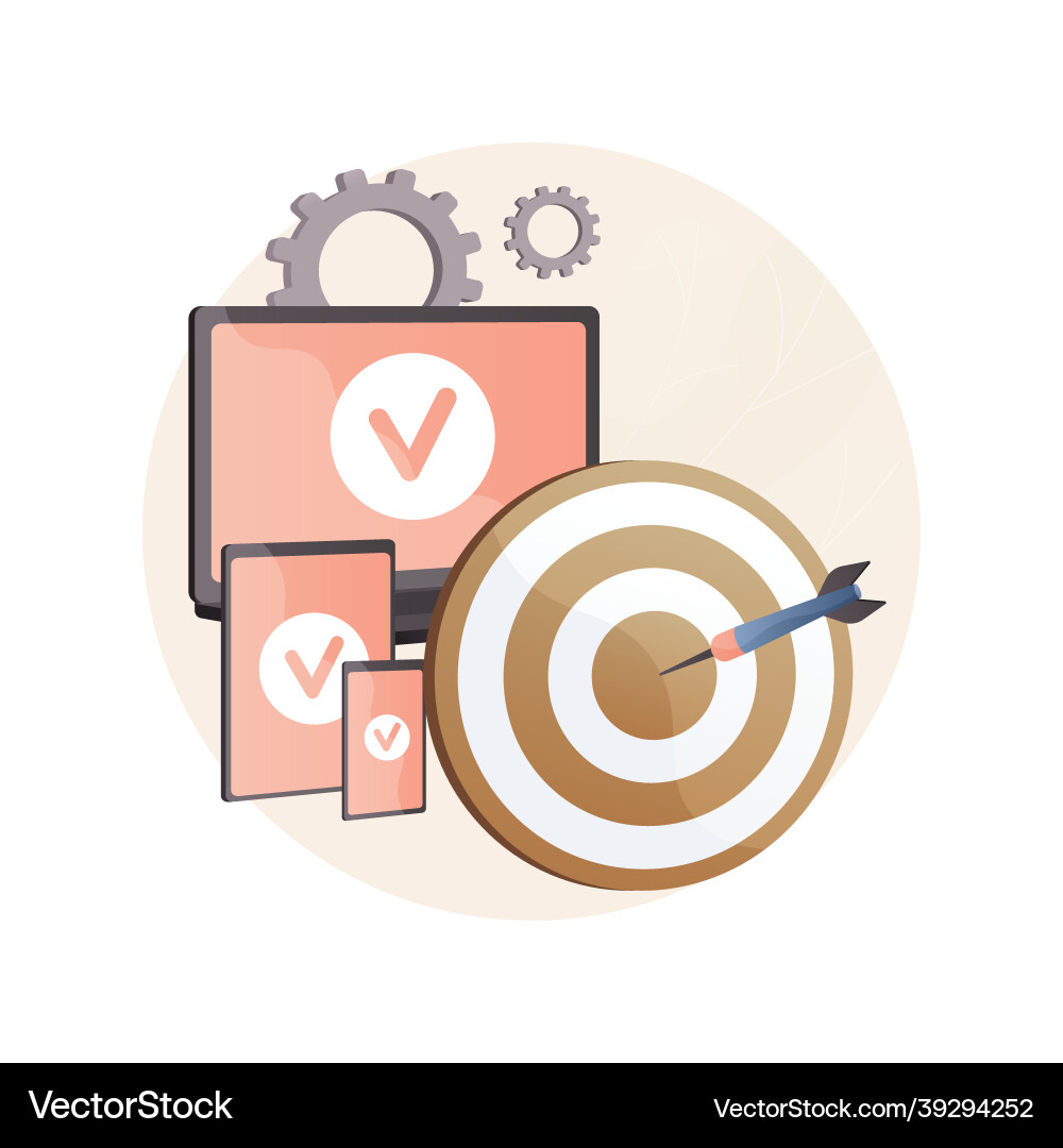 Multi-device targeting abstract concept Multi-device targeting abstract concept vector image