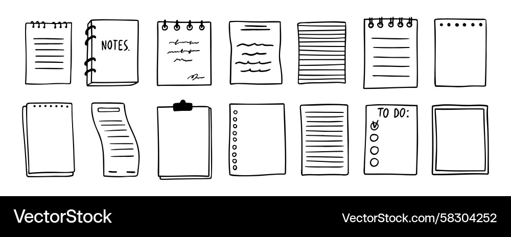 Notebook & Sketch Collection Vector Image