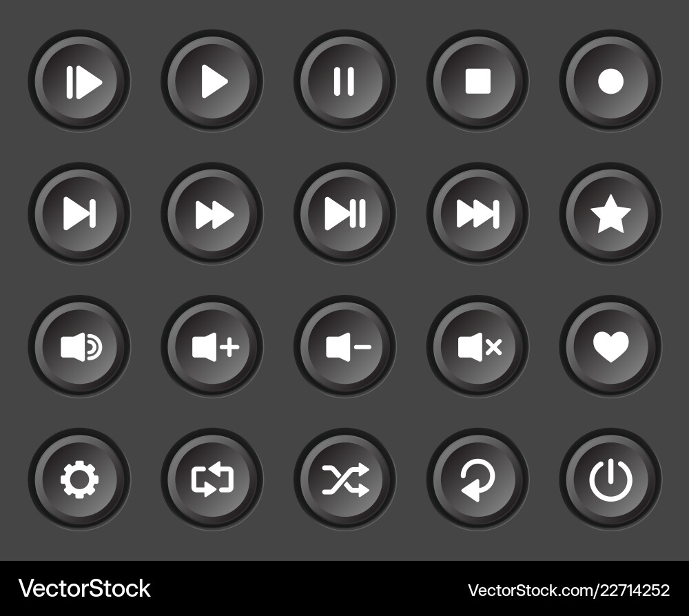 Player Navigation Buttons vector image