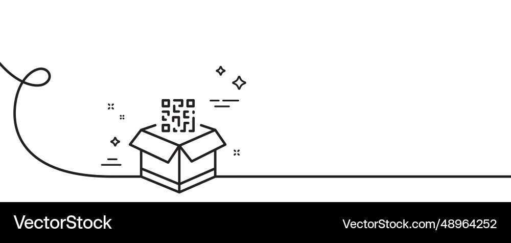 Qr code line icon scan barcode sign continuous Qr code line icon scan barcode sign continuous vector image