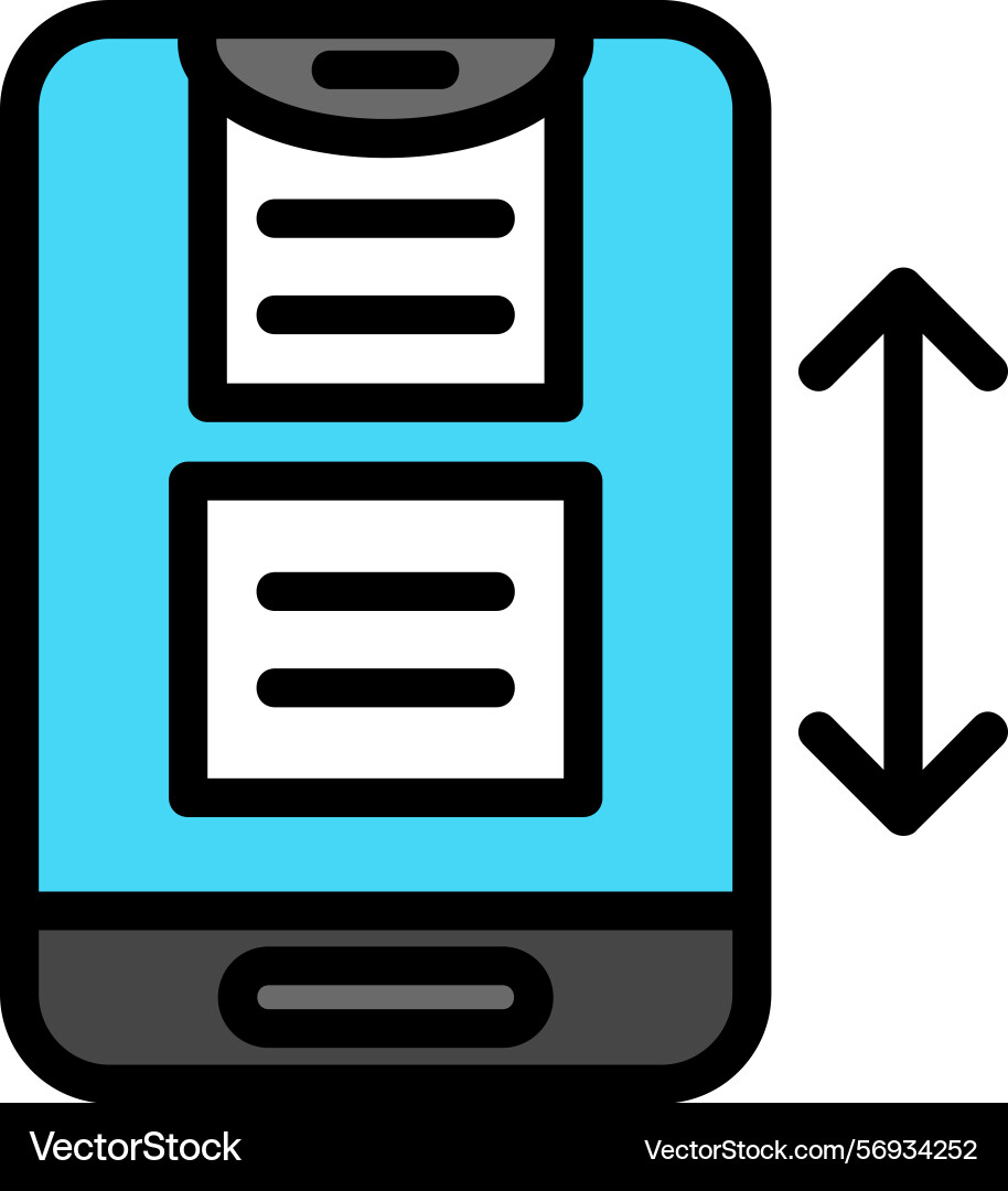 Scroll line filled style icon design Vector Image