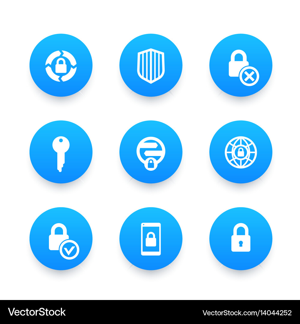 Security icons set secure transaction vector image