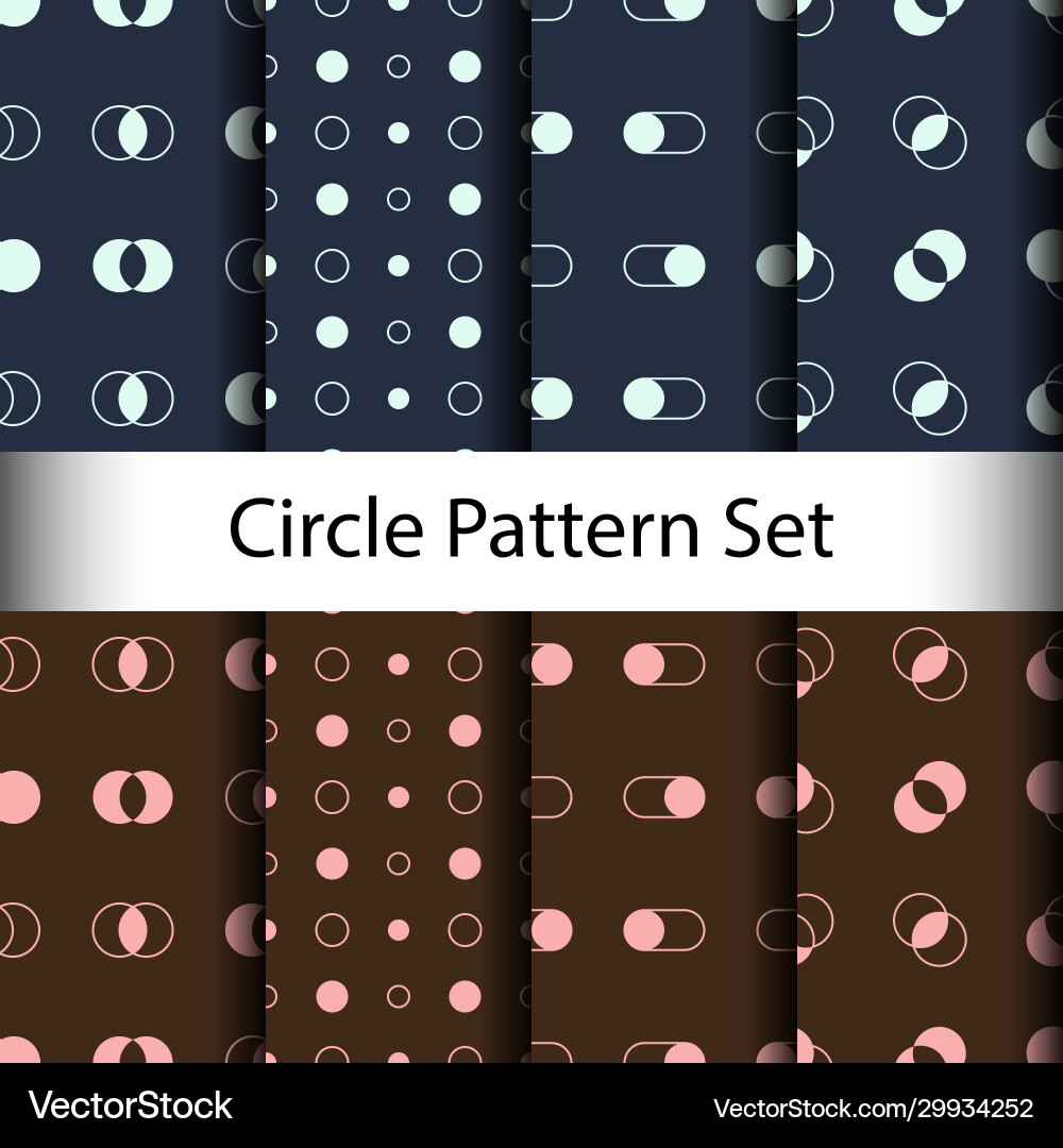 Set circle seamless pattern background Vector Image