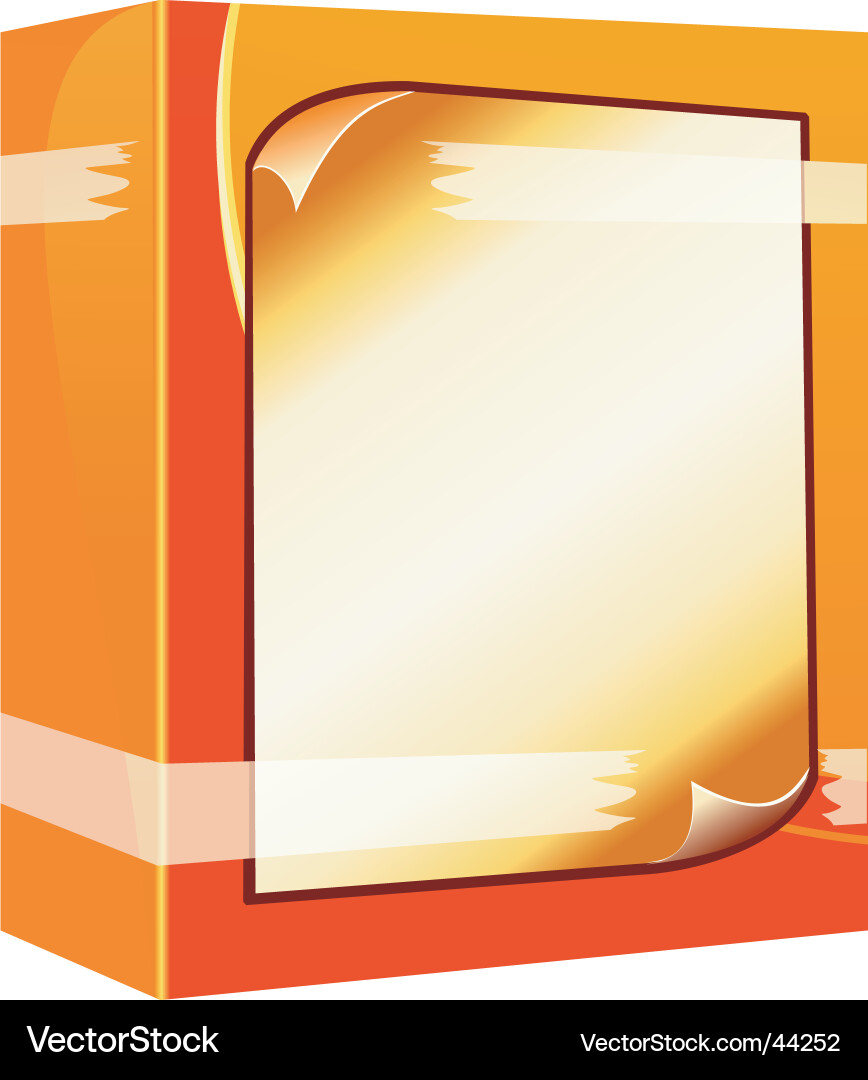 Software box with note vector image