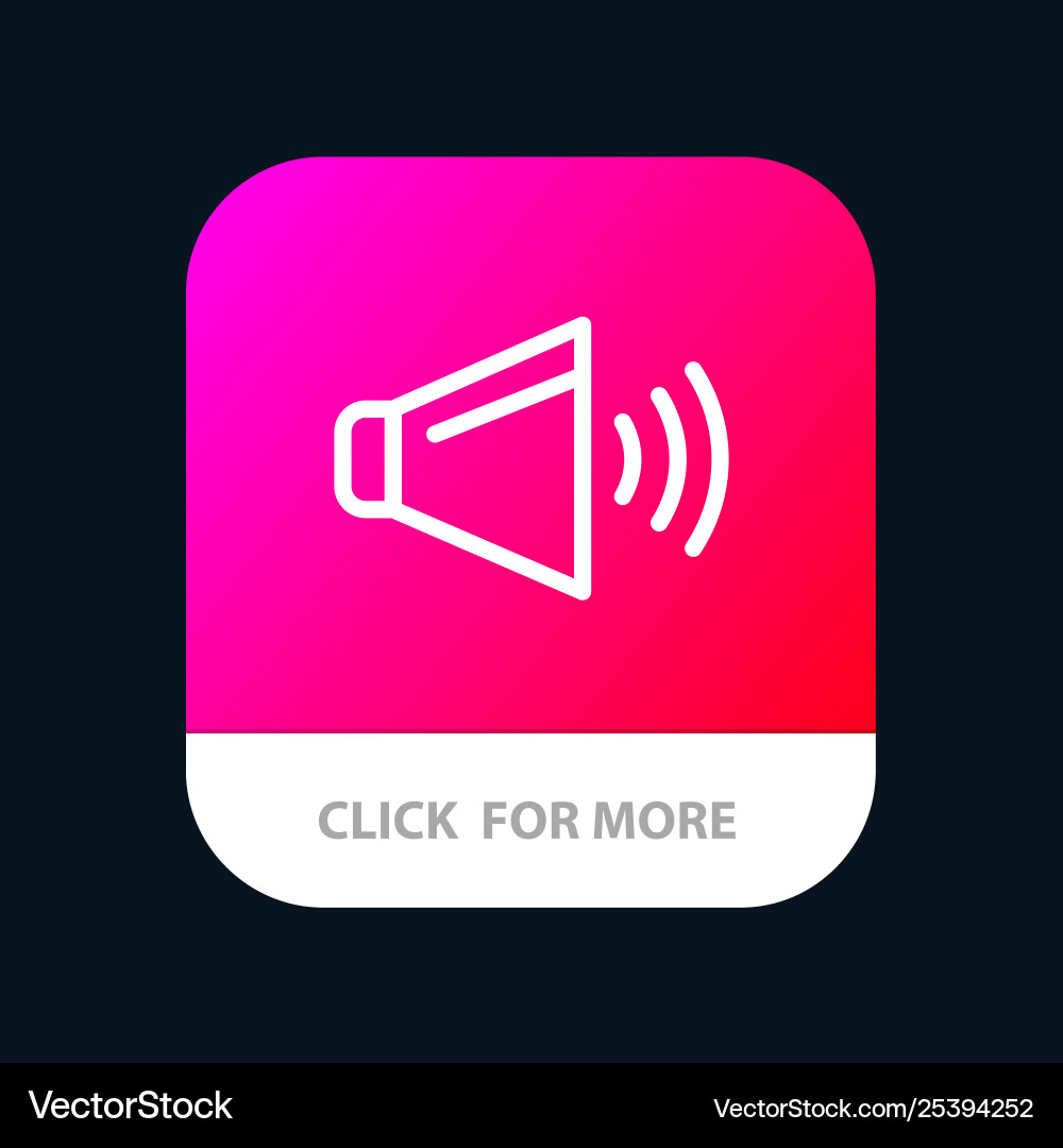 Sound speaker volume on mobile app button android Sound speaker volume on mobile app button android vector image