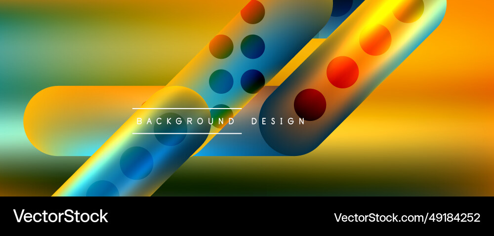 Techno round shapes lines abstract background Vector Image