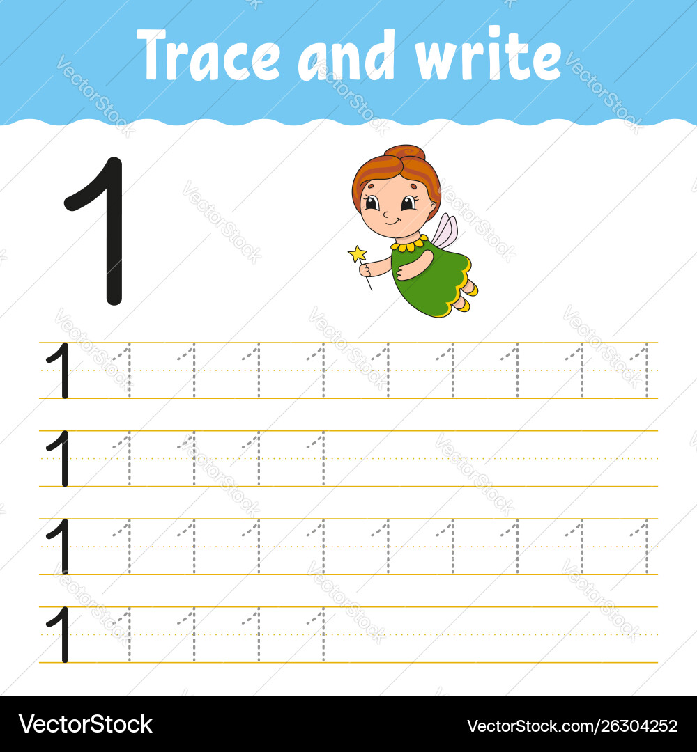 Trace and write handwriting practice learning Trace and write handwriting practice learning vector image