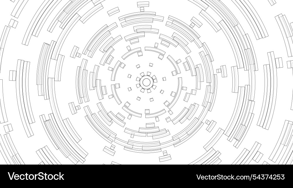 3d circular pattern style wireframe model vector image