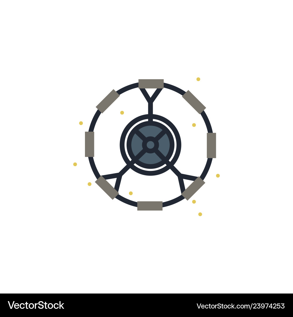 Artificial gravity modulo colored icon element vector image