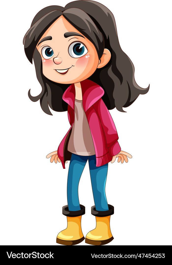 Cute girl cartoon character vector image