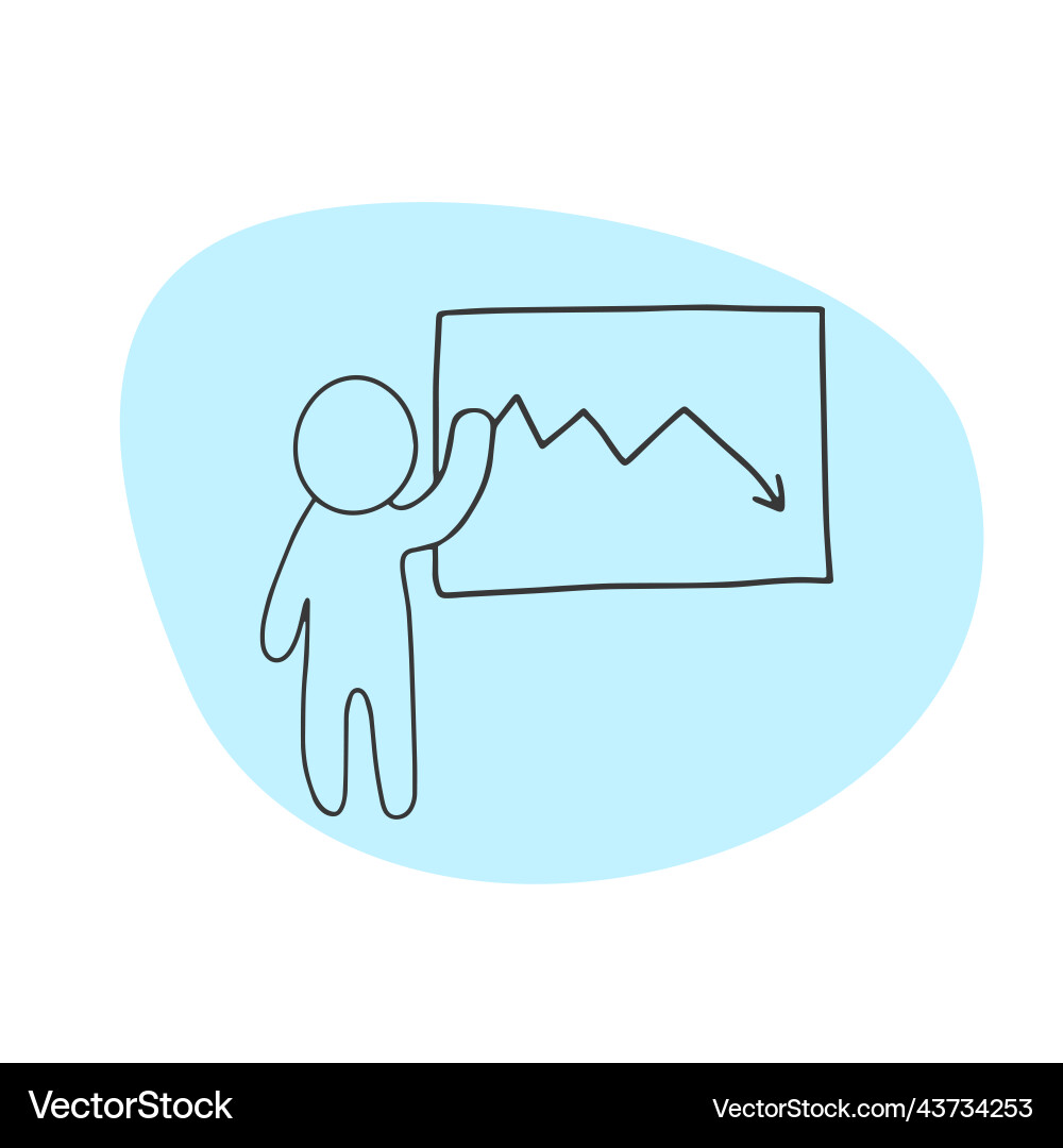 Development chart man making presentation icon Vector Image
