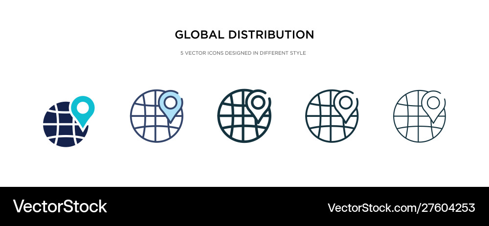 Global distribution icon in different style two Global distribution icon in different style two vector image