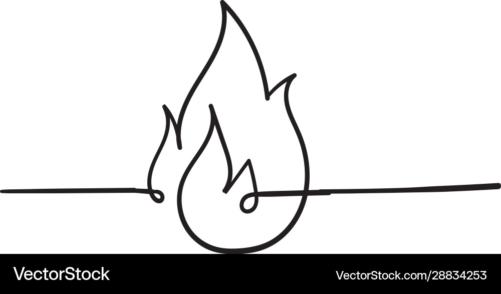 Handgezeichnetes Feuersymbol mit Einzelzeilenstil Handgezeichnetes Feuersymbol mit Einzelzeilenstil vektorbild