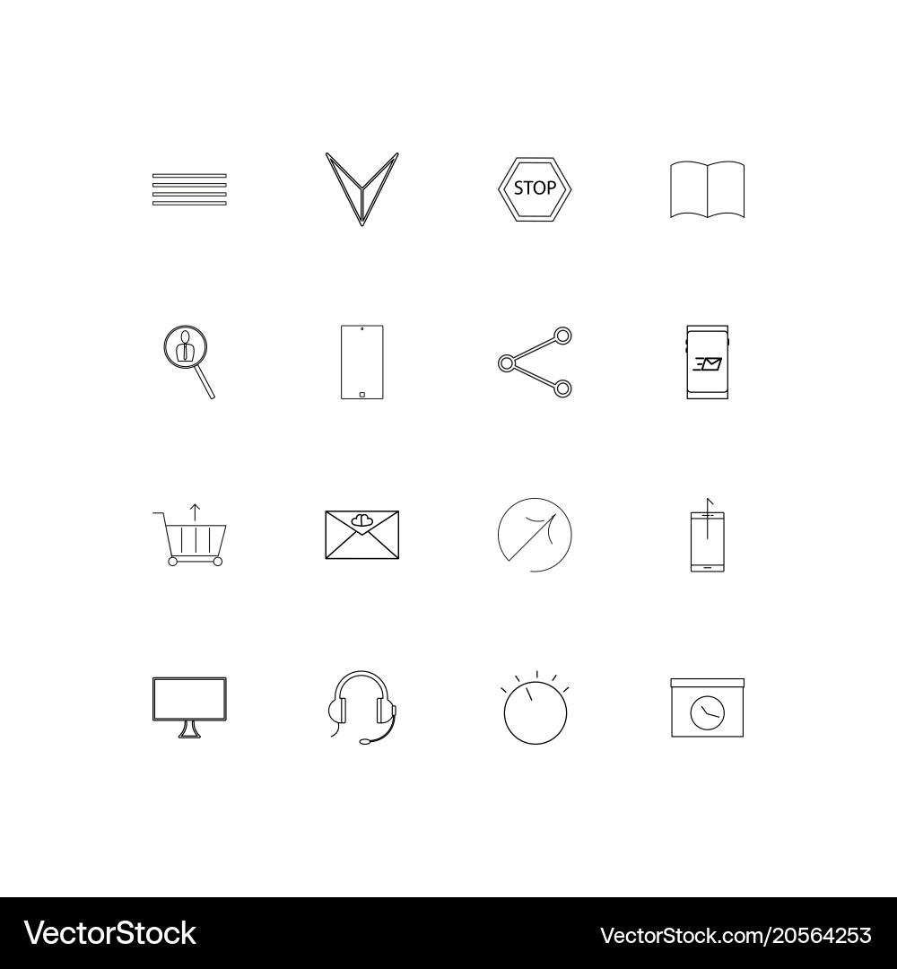 Internet of things simple linear icons set Vector Image