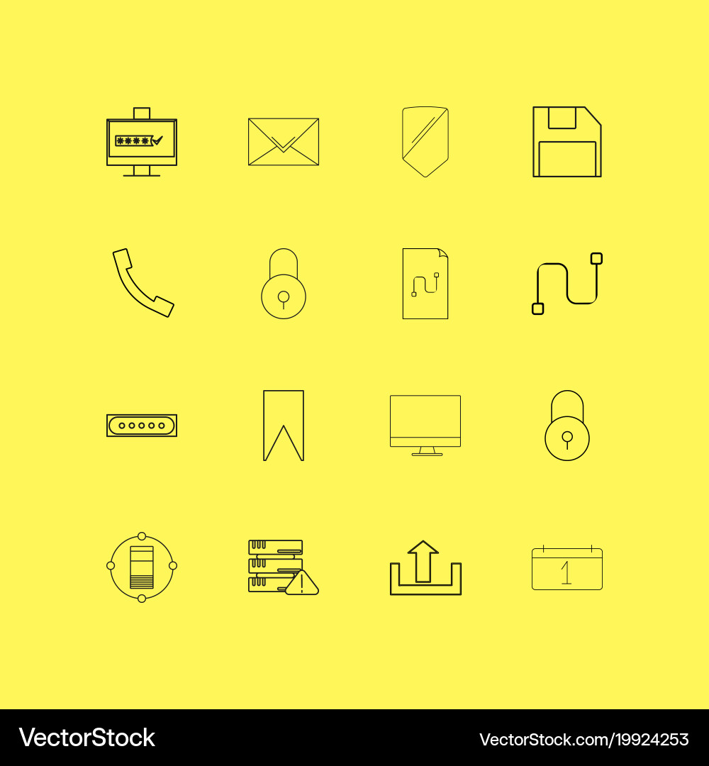 Internet technologies linear icon set simple Vector Image