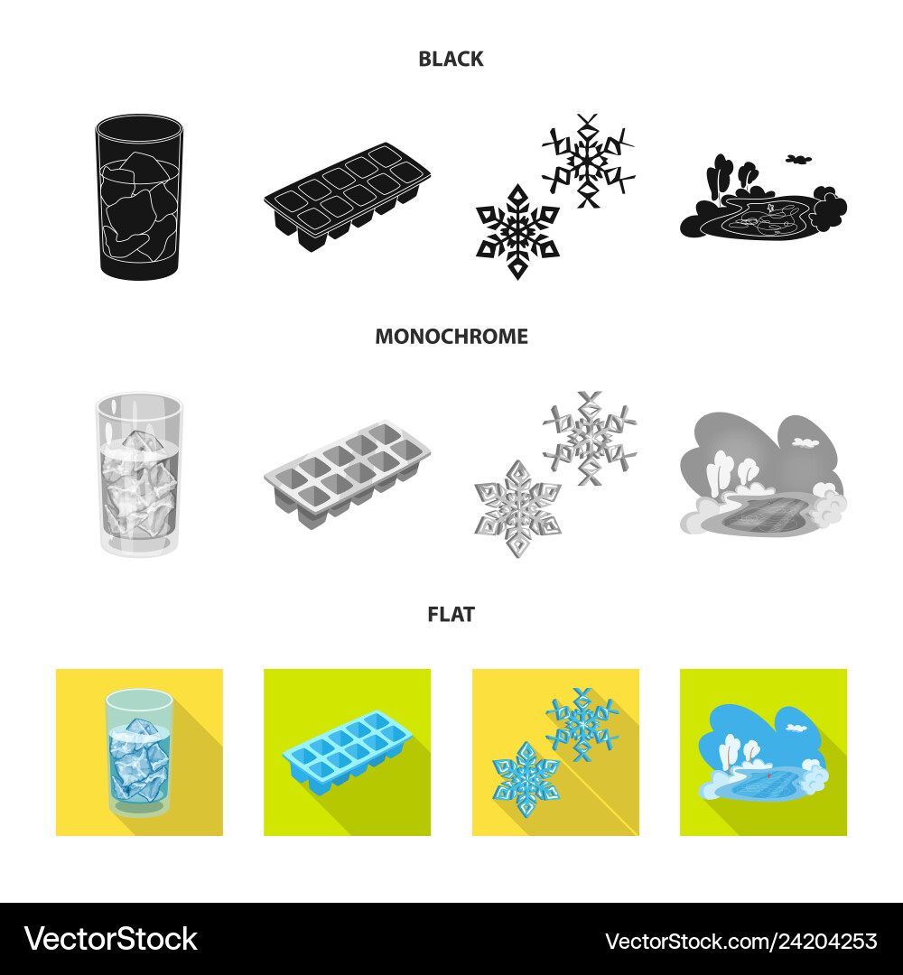 Isolated object of texture and frozen logo set Isolated object of texture and frozen logo set vector image