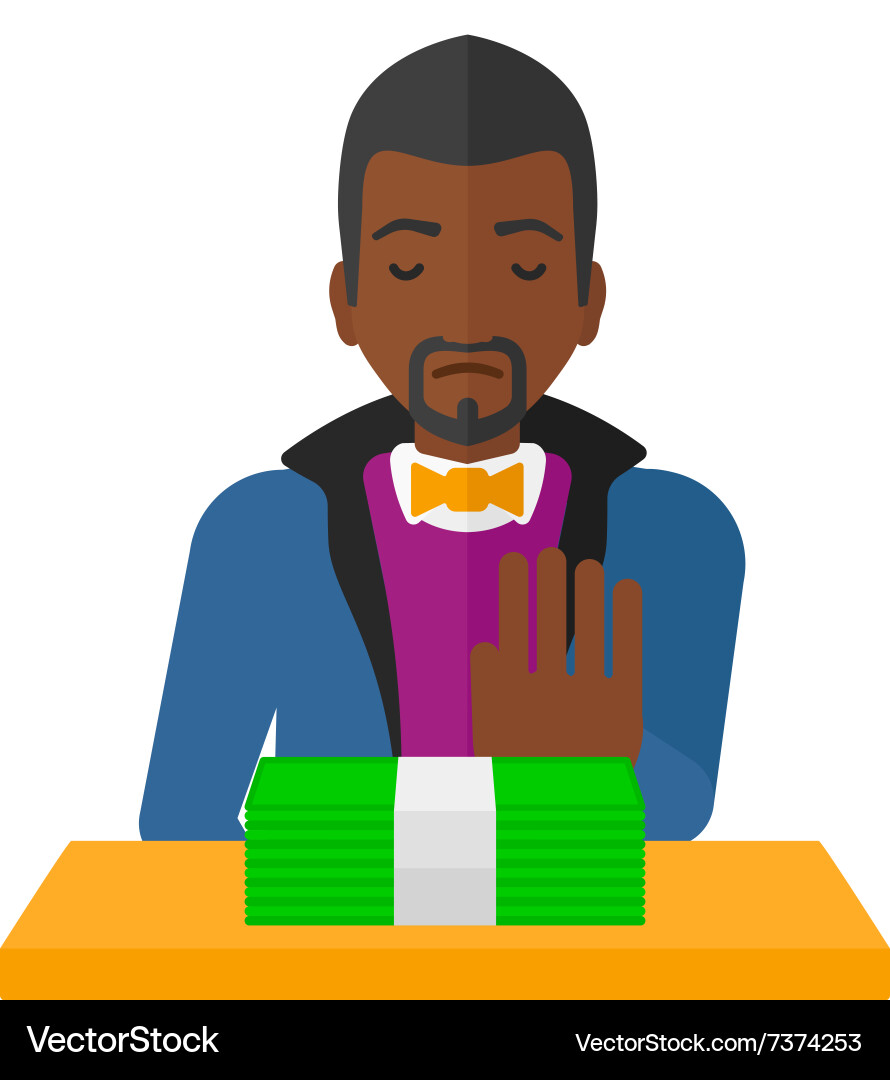 Man refusing bribe Vector Image