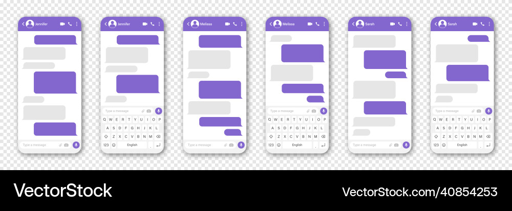 Messaging app design user interface blank sms Messaging app design user interface blank sms vector image