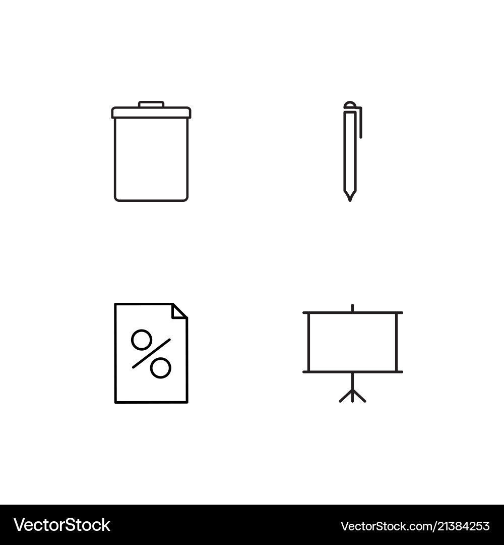 Office linear icons set simple outline vector image