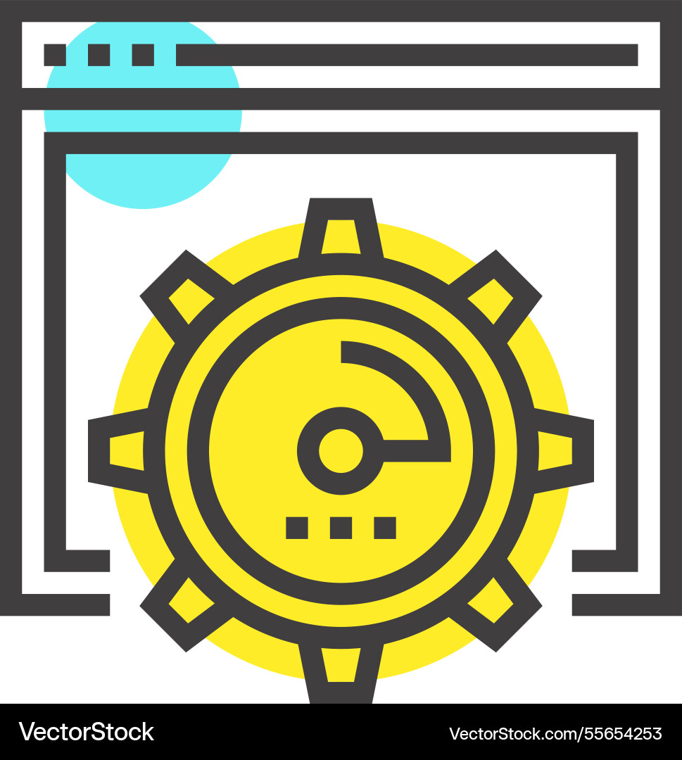 Performance flat line web icon concept Performance flat line web icon concept vector image