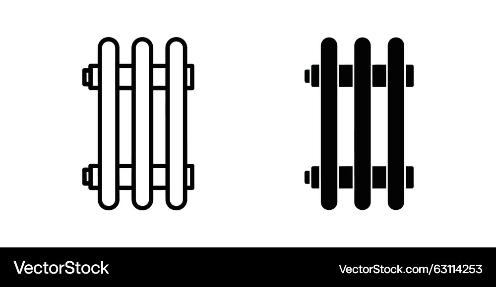 Radiator Icon Set - Line & Solid – Royalty-Free Vector | VectorStock
