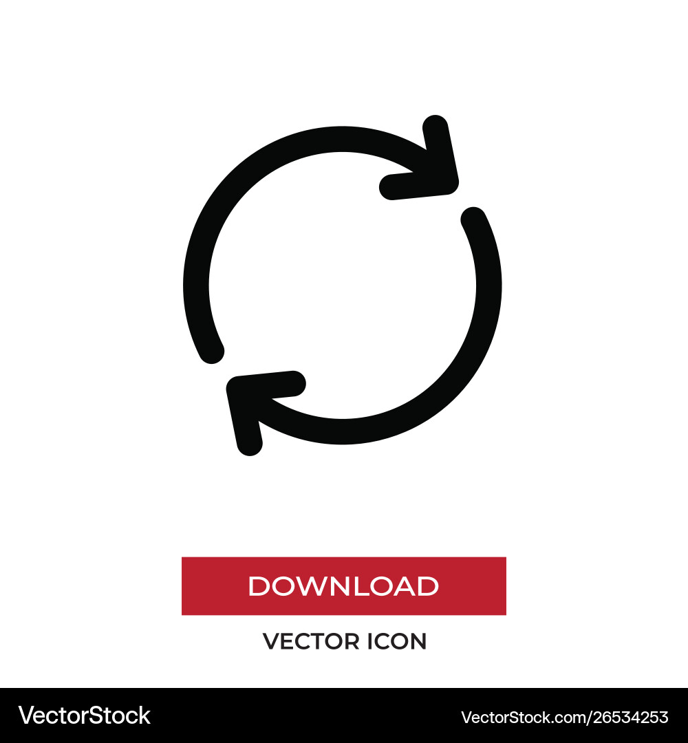Refresh icon in modern style for web site Refresh icon in modern style for web site vector image