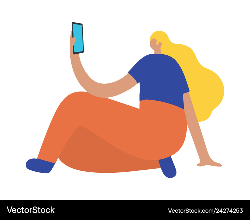Sitting business woman holding showing Sitting business woman holding showing vector image