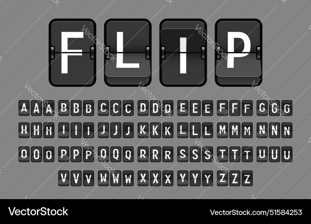 Split-Flap Clock Display vector image