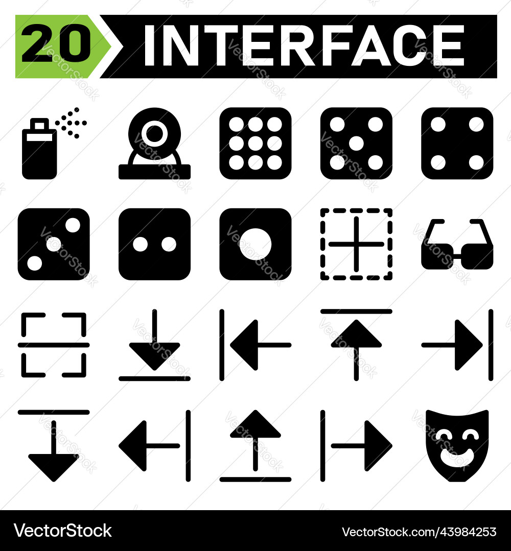 User interface icon set include spray can aerosol User interface icon set include spray can aerosol vector image