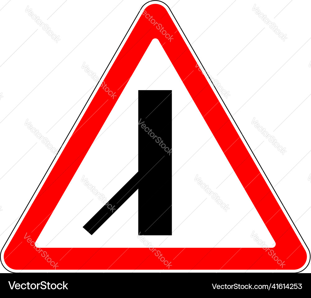 Warning Triangle Road Sign - Junction Priority vector image