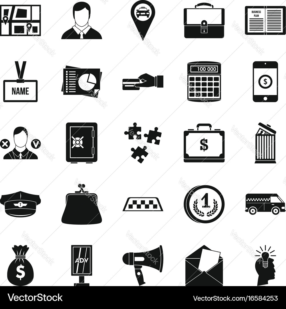 Workweek icons set simple style Vector Image